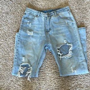Mom style boy style cut jeans
